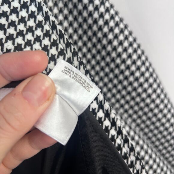 Anne Klein Houndstooth Open Front Gold Button Lined Blazer Jacket Size XL - Picture 8 of 9